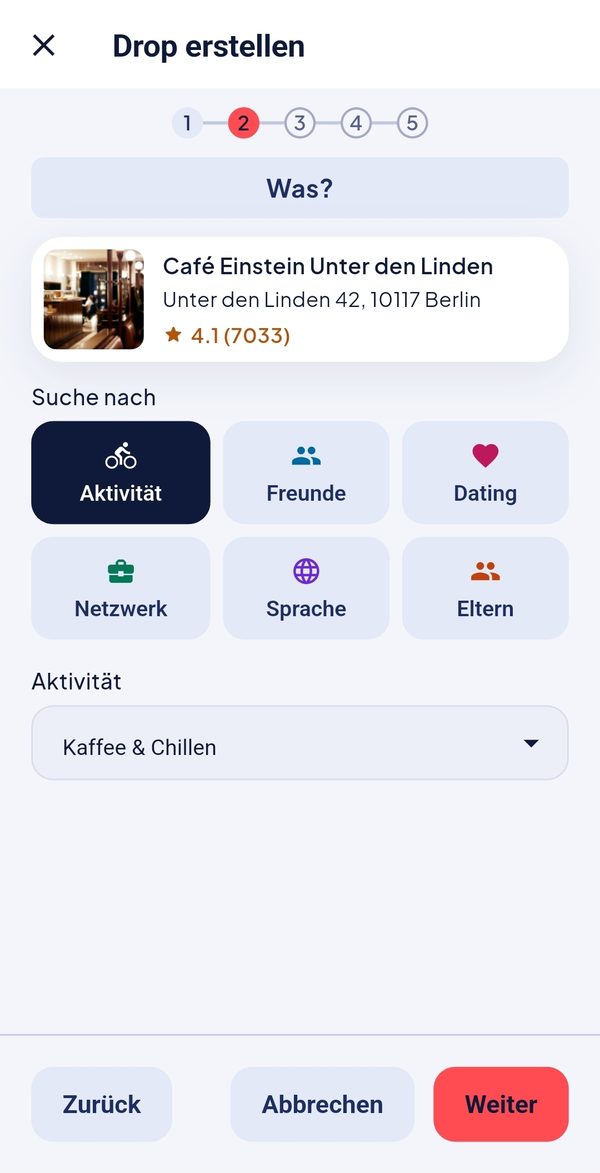 Einen neuen Drop erstellen in der forrealz! App